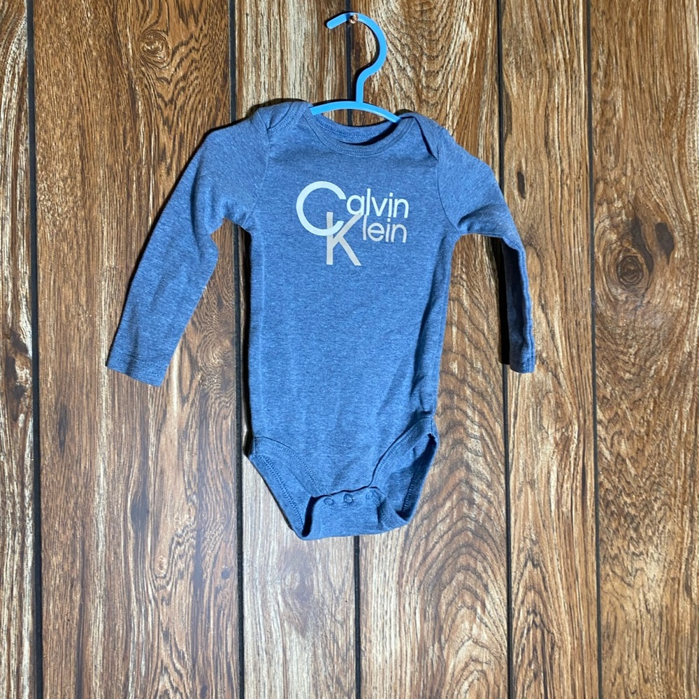 Calvin Klein Heather Blue Baby Bodysuit